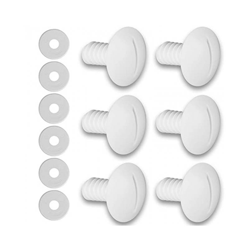 6 zestawów białych plastikowych śrub do kół z podkładkami C55 do akcesoriów do odkurzaczy basenowych Polaris 180 280