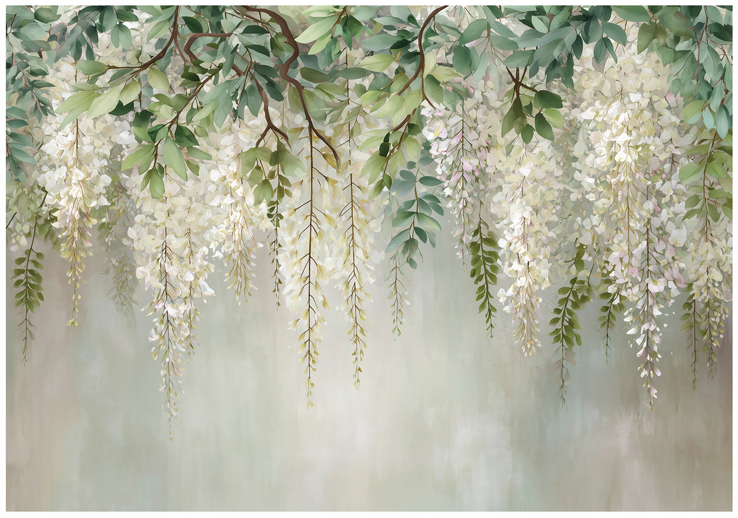 Fototapet frunze verde suspendu Vlies Tapet Pentru Dormitor Camera Living Perete 400x280 cm