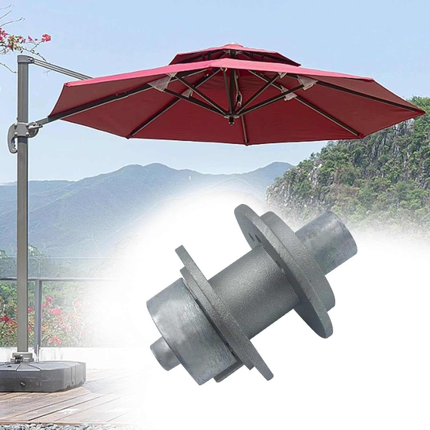 Pièce Détachée de Parasol, Pièces de Rechange pour Parasol Déporté, Support de latéral Fixation de Parapluie pour Jardin - 2