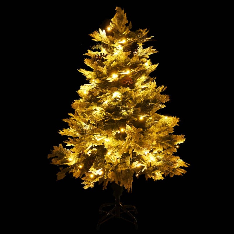 vidaXL Albero di Natale Preilluminato con Pigne Verde 120 cm PVC e PE - 3