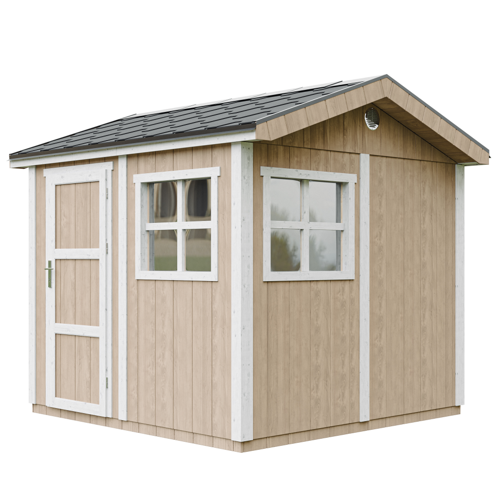 Căsuță de grădină din lemn 5,9 m² TIMBELA M913-TERRA BROWN, calitate premium, cu podea