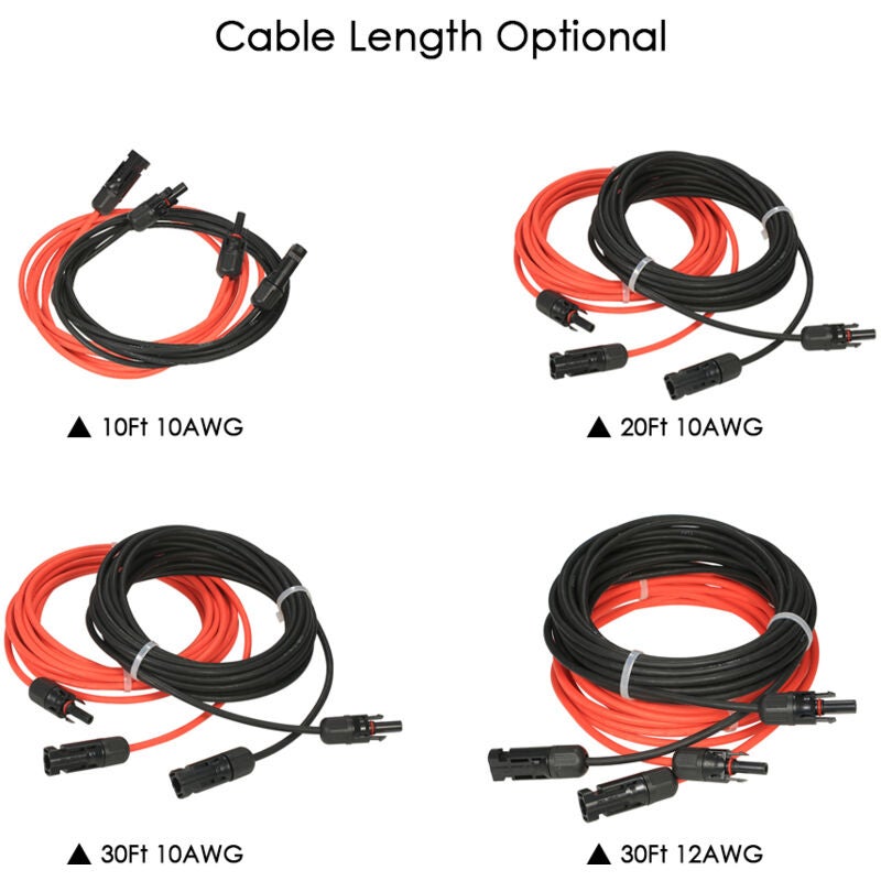 Câble d'extension pour panneau solaire avec connecteur MC4, paire rouge + noire, 14AWG 4m - 2