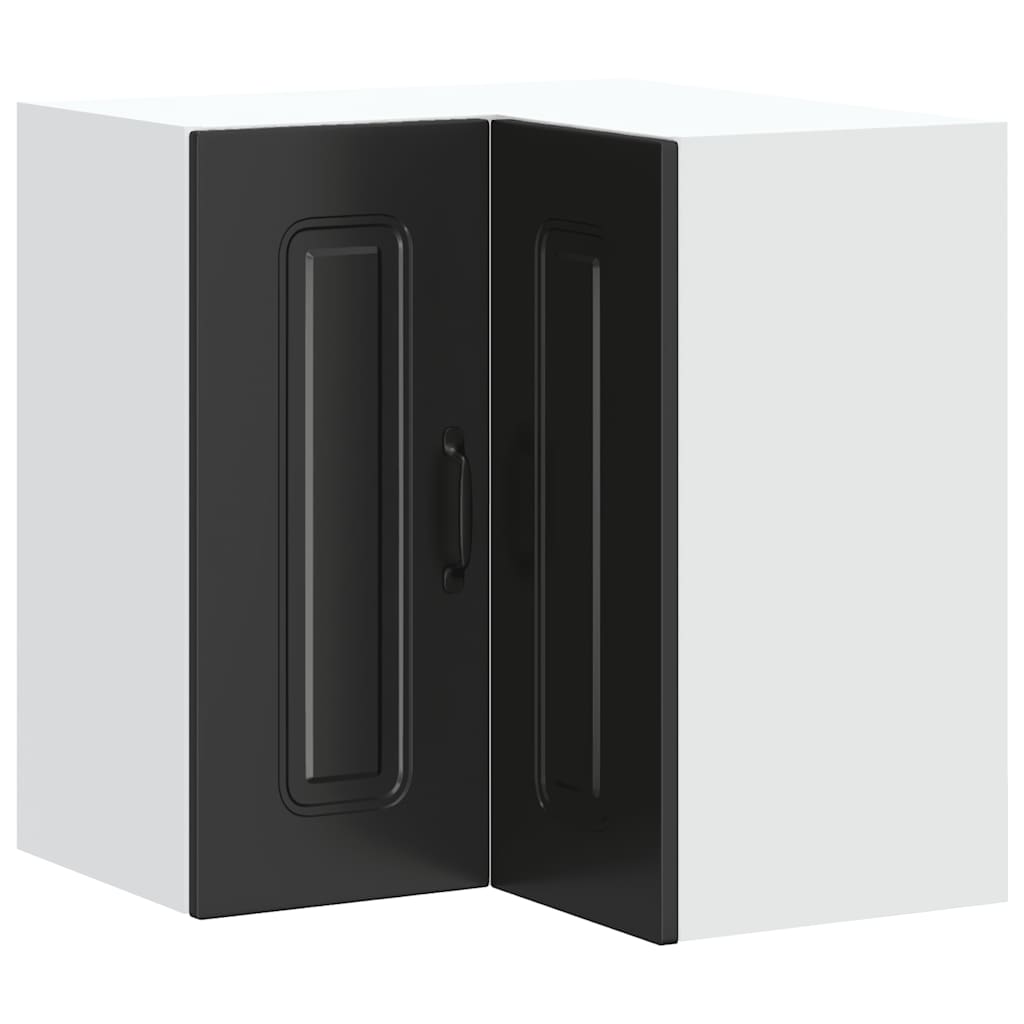 VidaXL Armoire Murale D'angle De Cuisine Kalmar Noir Bois D Ingenierie 853618