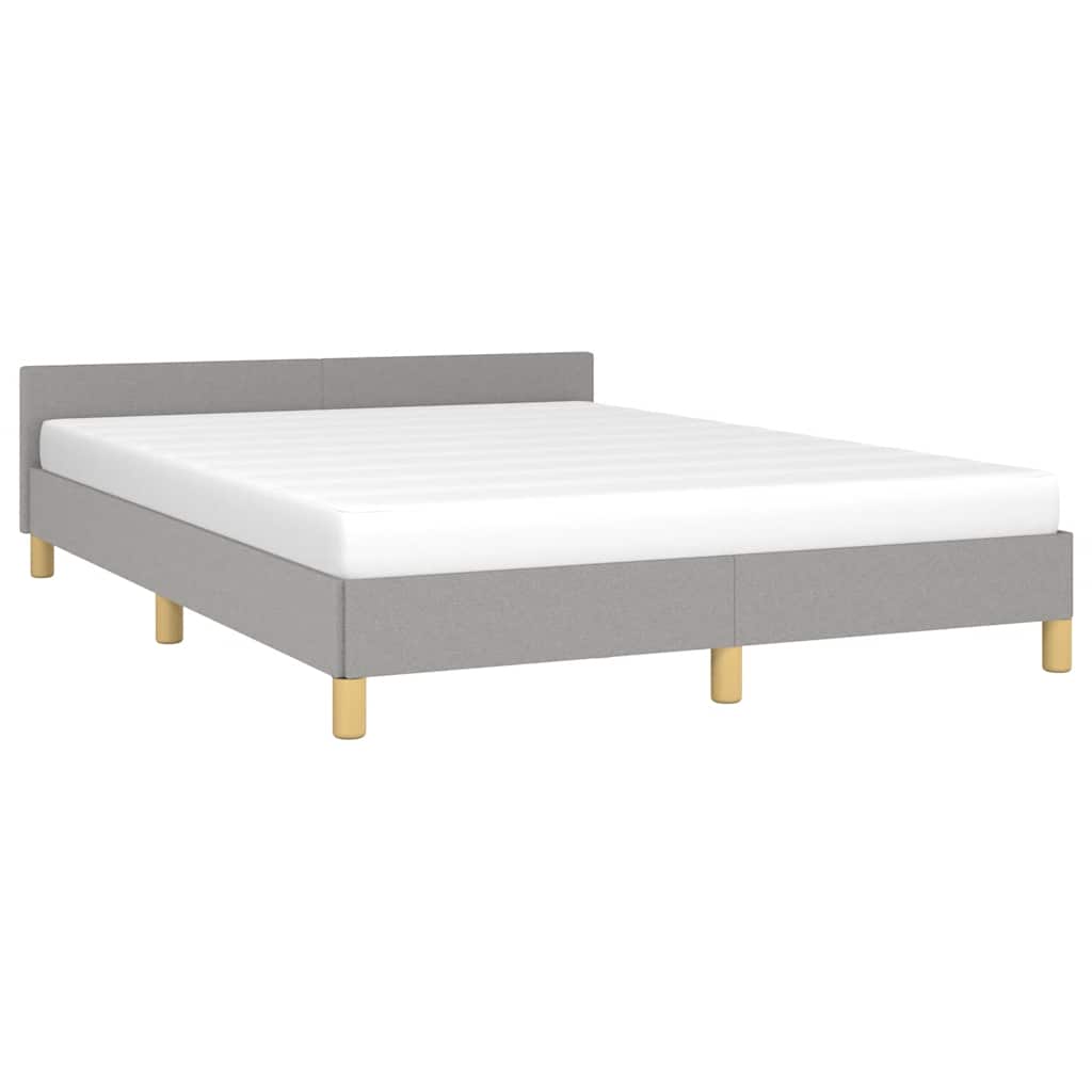 Cadre de lit sans matelas, gris clair, 140 x 190 cm, tissu - 3