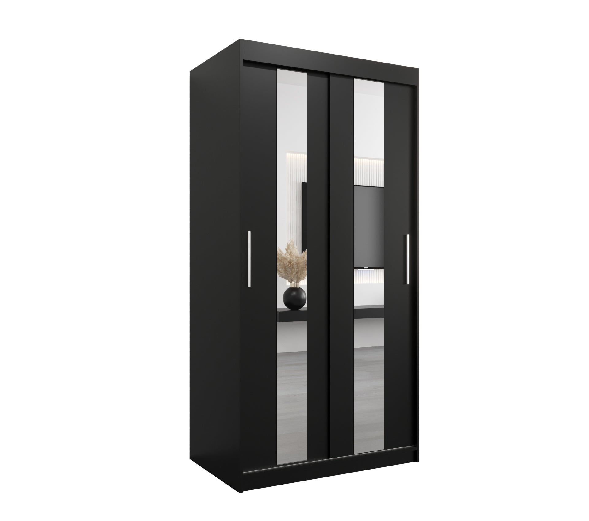 Szafa przesuwna garderoba POLE 100 x 62 x 200 cm Czarny - Abiks Meble