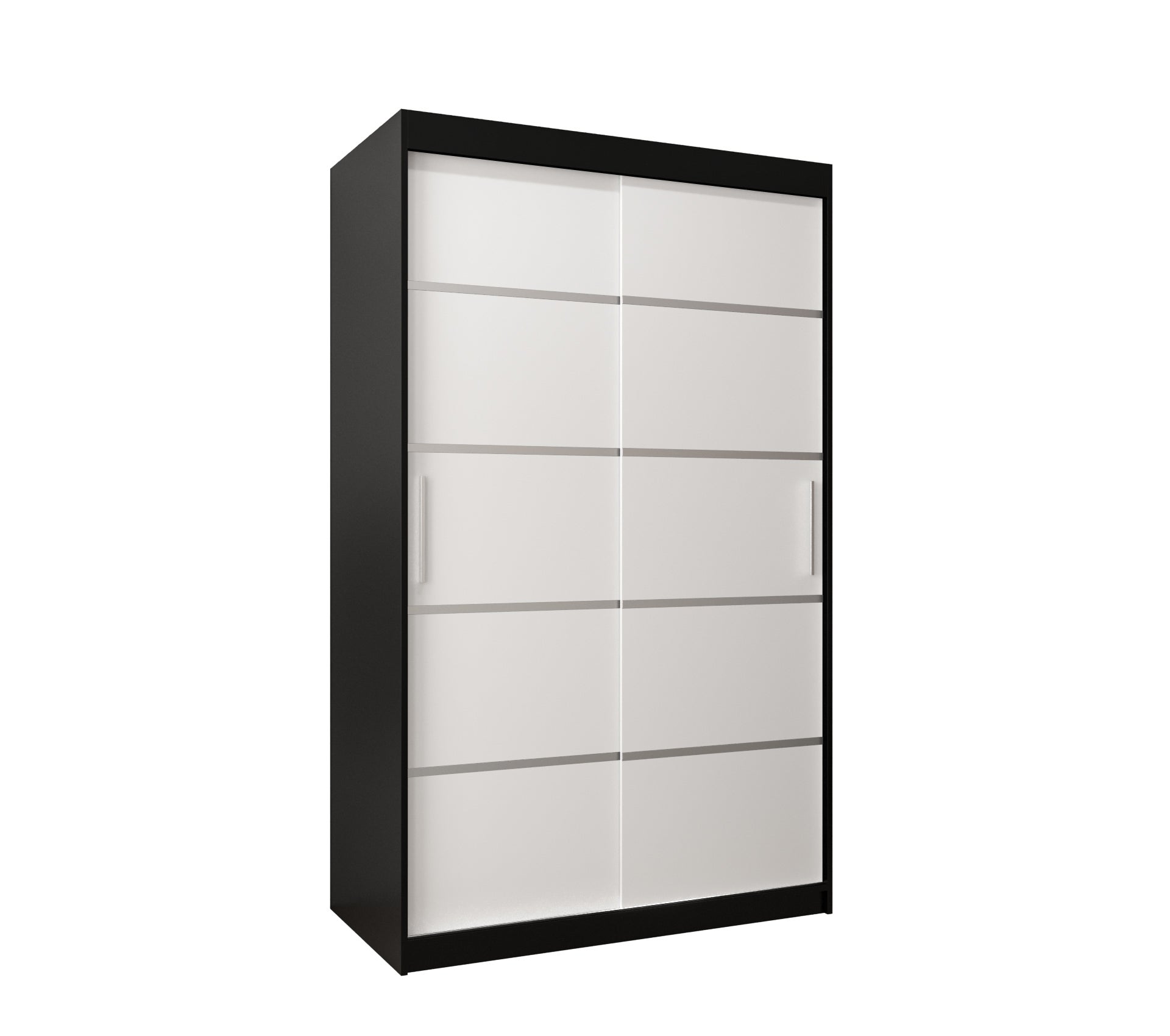 Szafa przesuwna garderoba Verona 1 120 x 62 x 200 cm Czarny + Biały - Abiks Meble