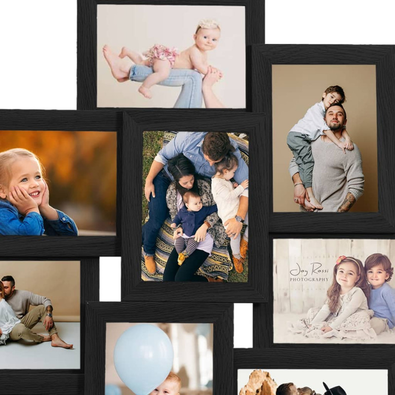 Collage de cadres photo pour photo de 10x(10x15 cm) Noir MDF - 4