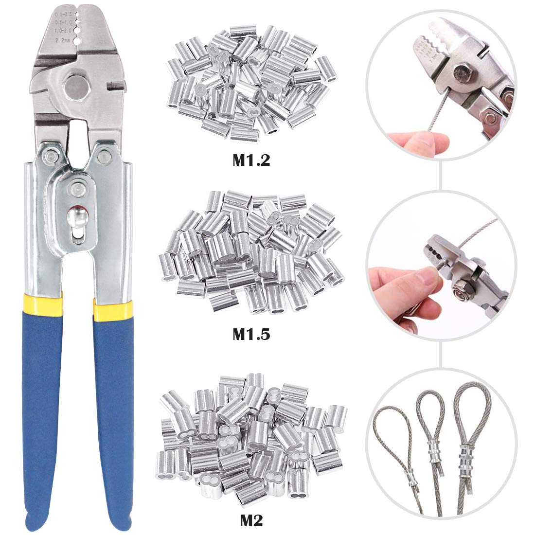 4pcset 14 16 18 20 -UCHEER - ouvre trou en acier inoxydable de 14 à