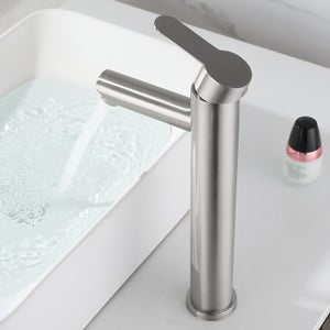 Rubinetto Lavabo Bagno Alto - Miscelatore Cromato, Metallo Di Alta Qualit&agrave; | Risparmio Idrico 30%, Valvole Ceramiche