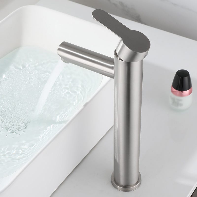 VOLTGY Mitigeur Lavabo Inox Avec Douchette – Robinetterie Élégante 3/8, Design Moderne & Pratique