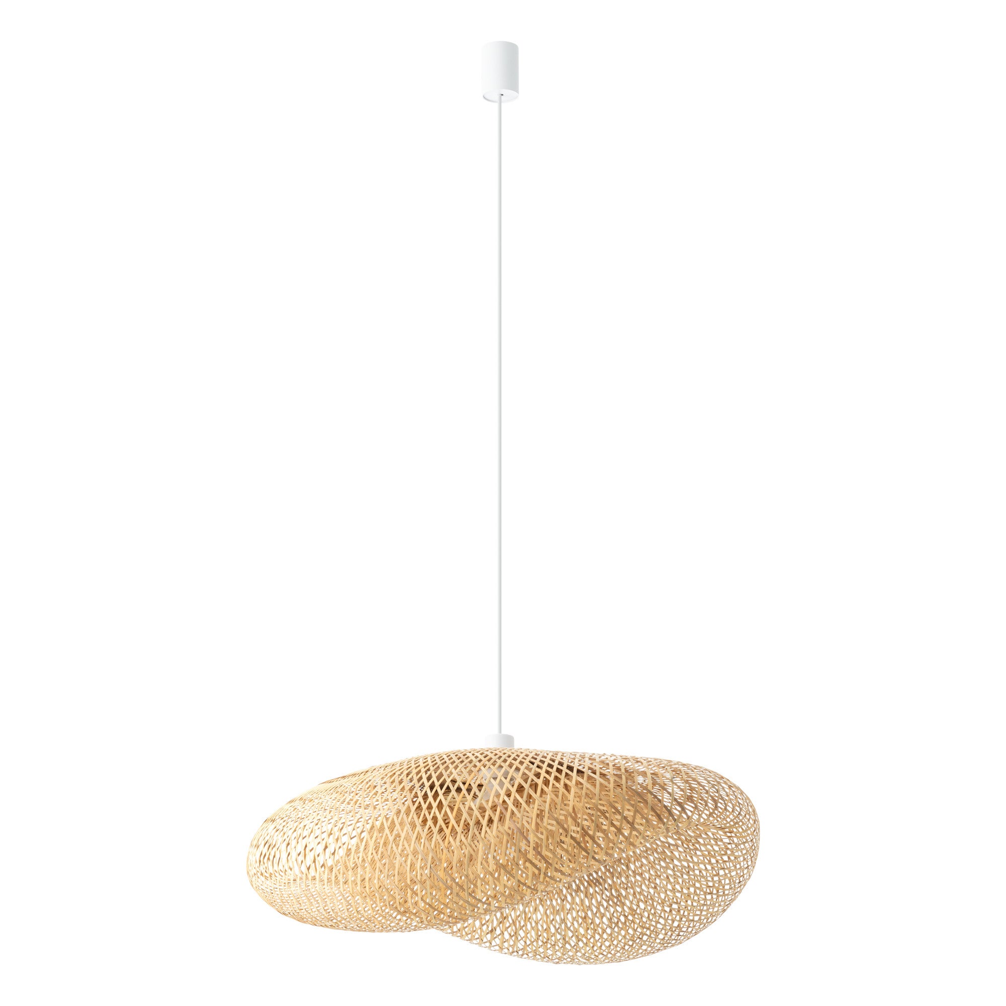 Lampa wisząca Havana L naturalne drewno-biała 1xE27x25W dekoracyjna wym: 160 x 80 x 80 cm bambus Nowodvorski Lighting