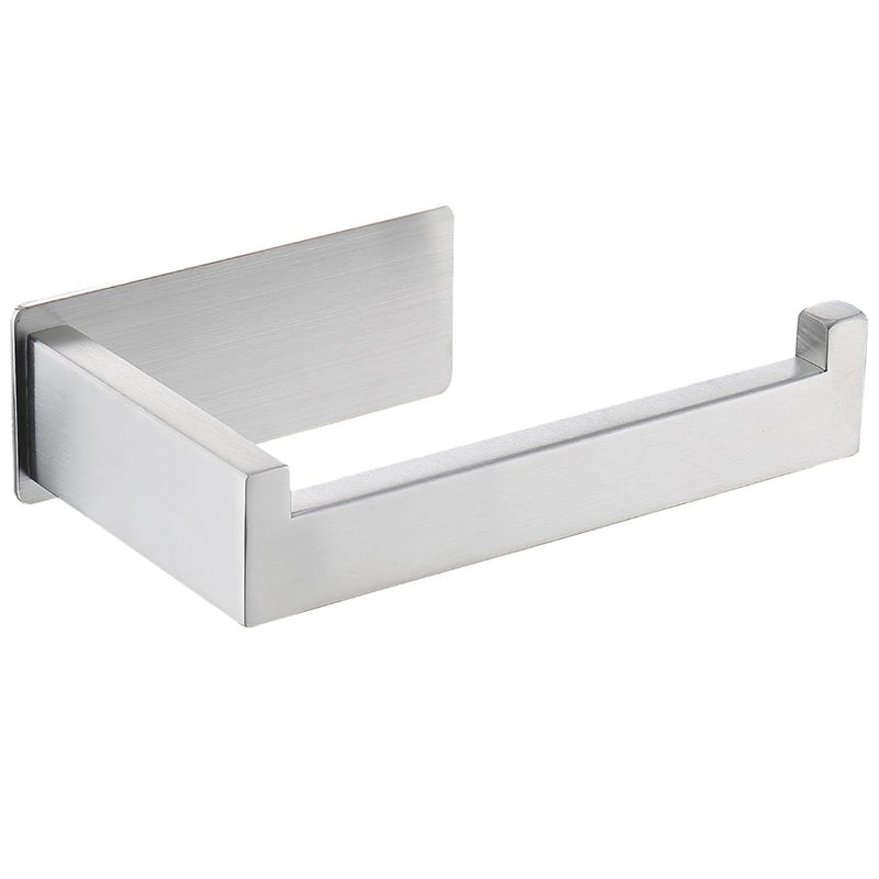 Uchwyt na papier toaletowy, rura kwadratowa i podstawa kwadratowa, samoprzylepny, odpowiedni do kuchni, łazienki i toalety (szczotkowany)