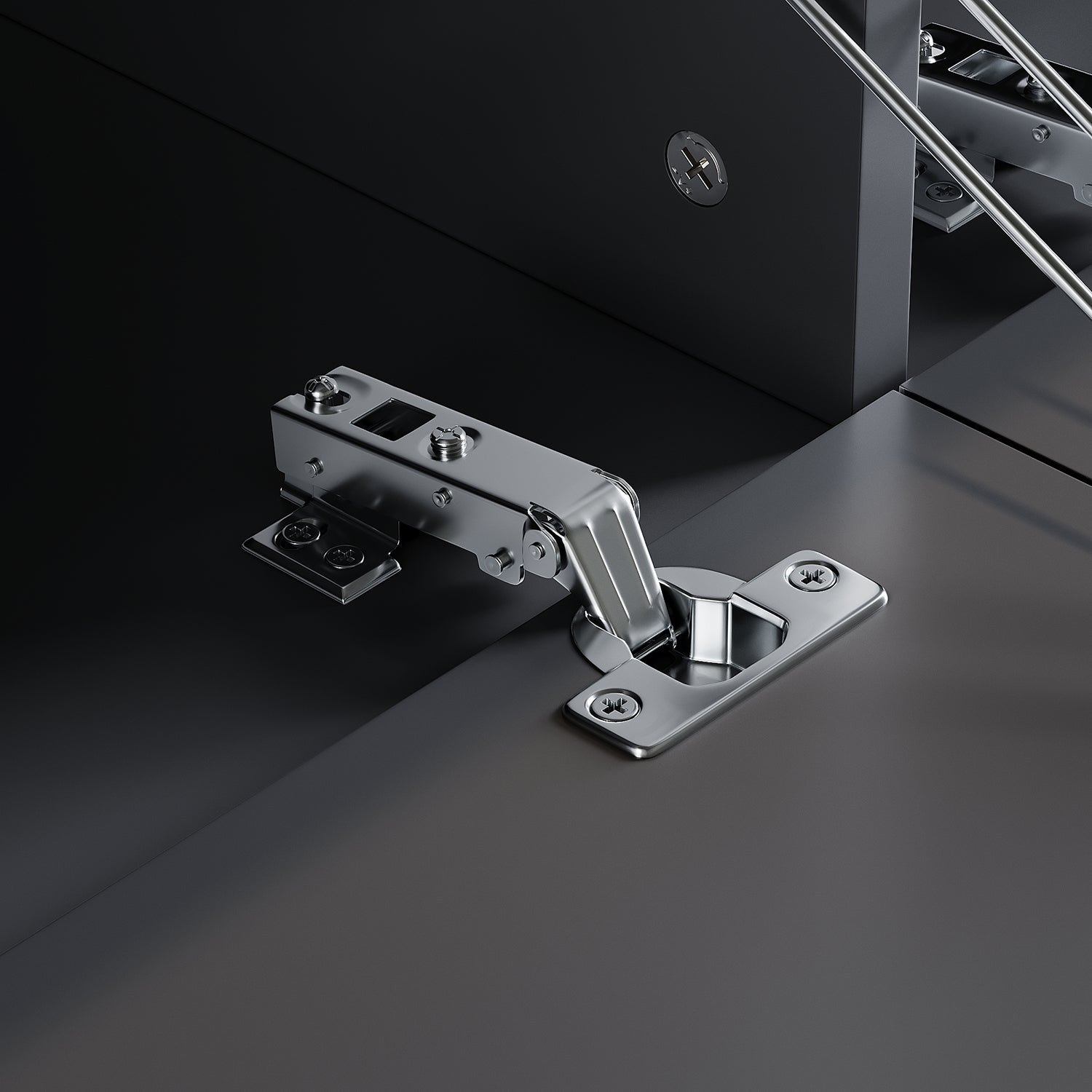 SIRHONA Meuble TV Grand Rangement Moderne Sans Poignées + 2 Portes + Noir + 140 cm - 3