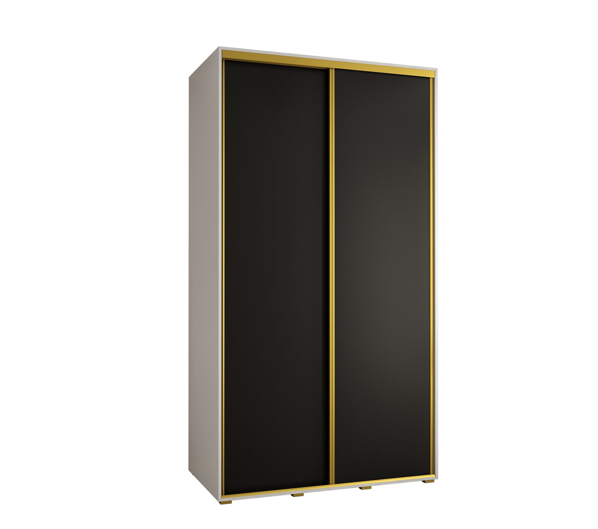 Szafa przesuwna wysoka Davos 1 140 x 60 x 235,2 cm biały + czarny + u. złoty - Abiks Meble