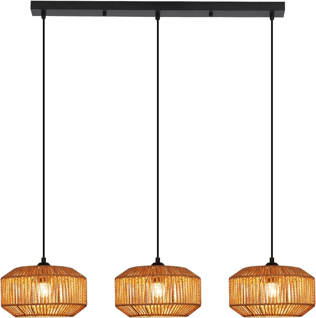 ZMH Suspension 3 Flamme Vintage E27 Décoration De Salle à Manger (ampoule Non Incluse) - 9