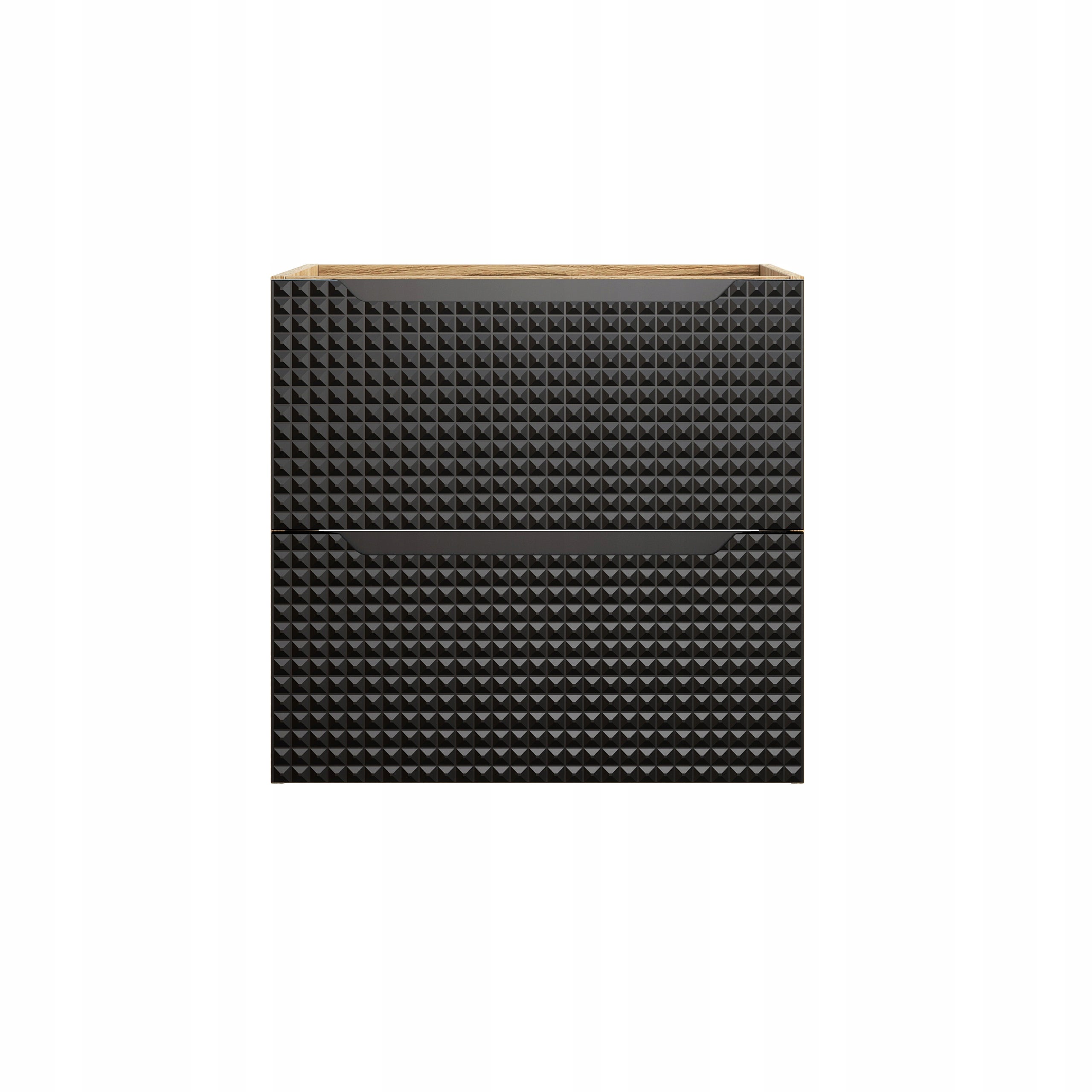 Szafka łazienkowa LUXOR 60 cm czarna dąb olejowany front 3D MDF wisząca - 3