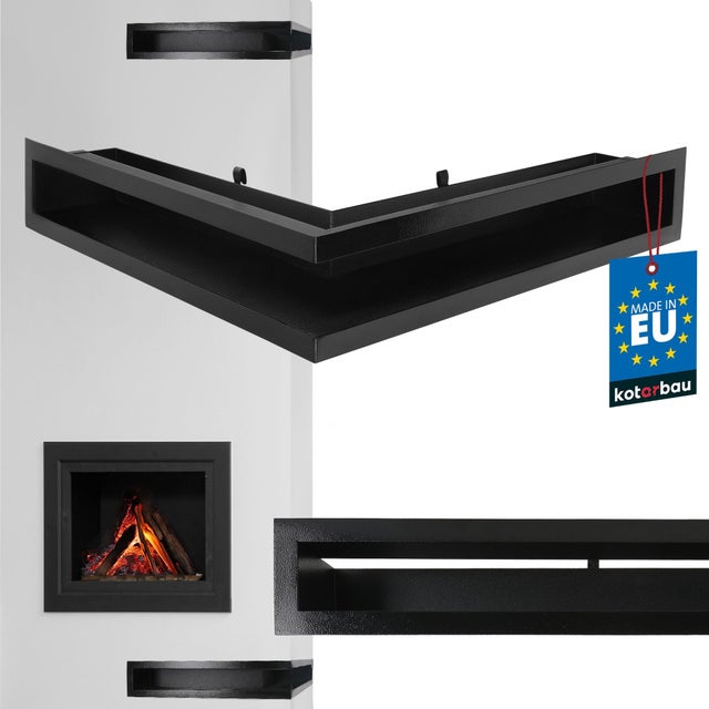 Kratka kominkowa stalowa 50/50 cm czarna - Kratka wentylacyjna - Wentylator ciepłego powietrza - KOTARBAU