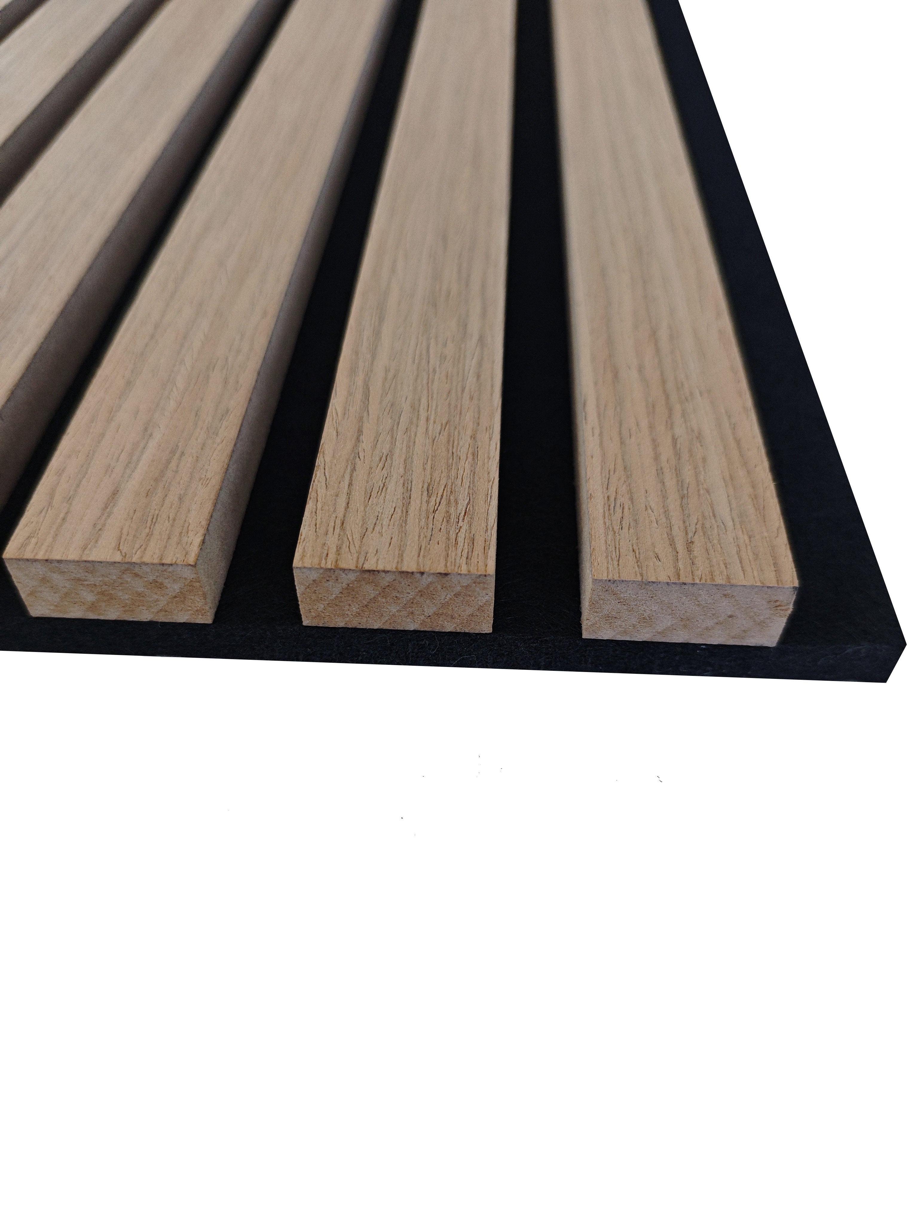 Lot de 2 Panneaux Muraux Décoratifs Acoustiques Bois MDF 240x60cm Chêne foncé AntiBruit, Facile à Poser - 7