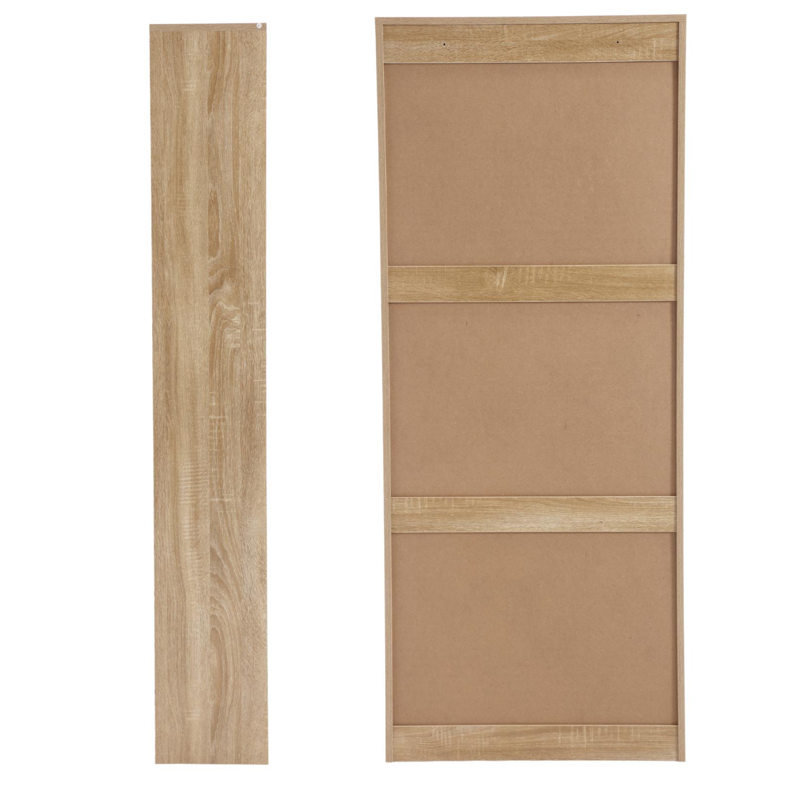 Meuble à chaussures gain de place 4 portes Double étagères cm 63x24x155 en bois pour entrée Slim, Chêne - ZIK - 5