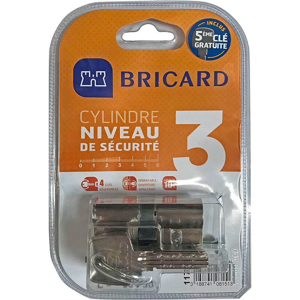 Cilindro serratura frizionabile BRICARD Astral L.30 + 40 mm - 3