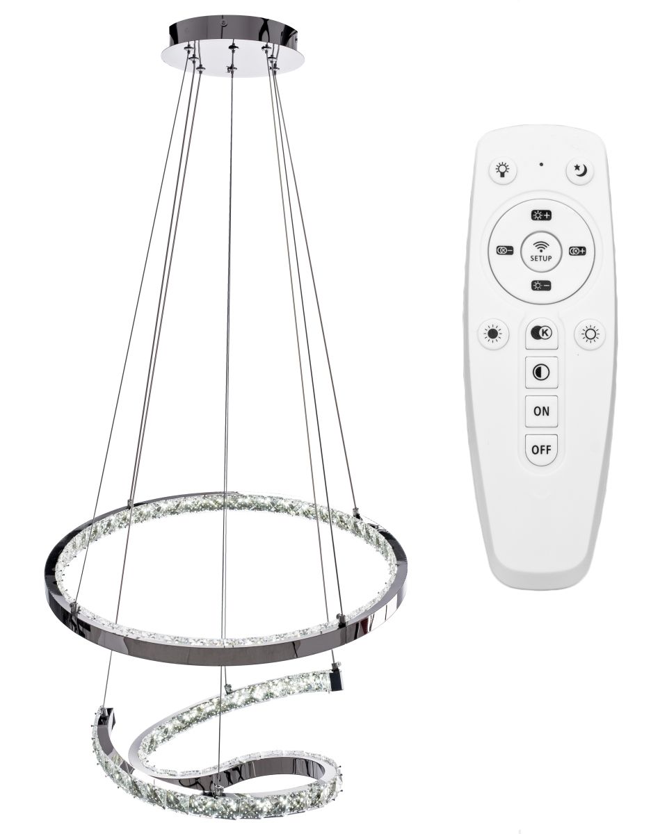 Lampa Sufitowa Wisząca Kryształowa Toolight Led App773-2Cp Szary
