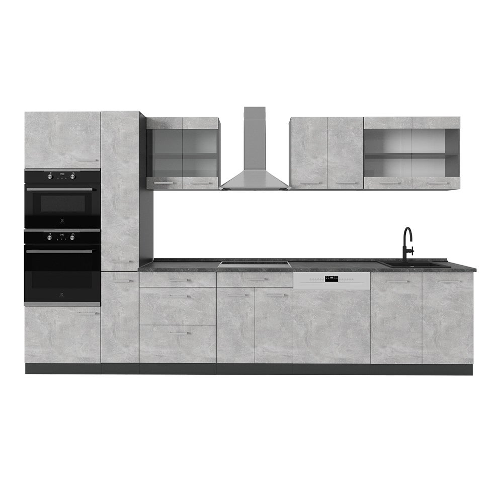 Vicco Kompletna kuchnia R-Line, Beton/antracyt, 350 cm , BP Antracyt
