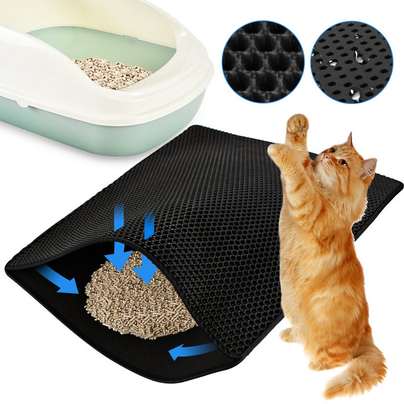 Alfombrilla De Silicona Para Arena De Gatos, 71x56 Cm, Antideslizante, Fácil De Limpiar, Gris