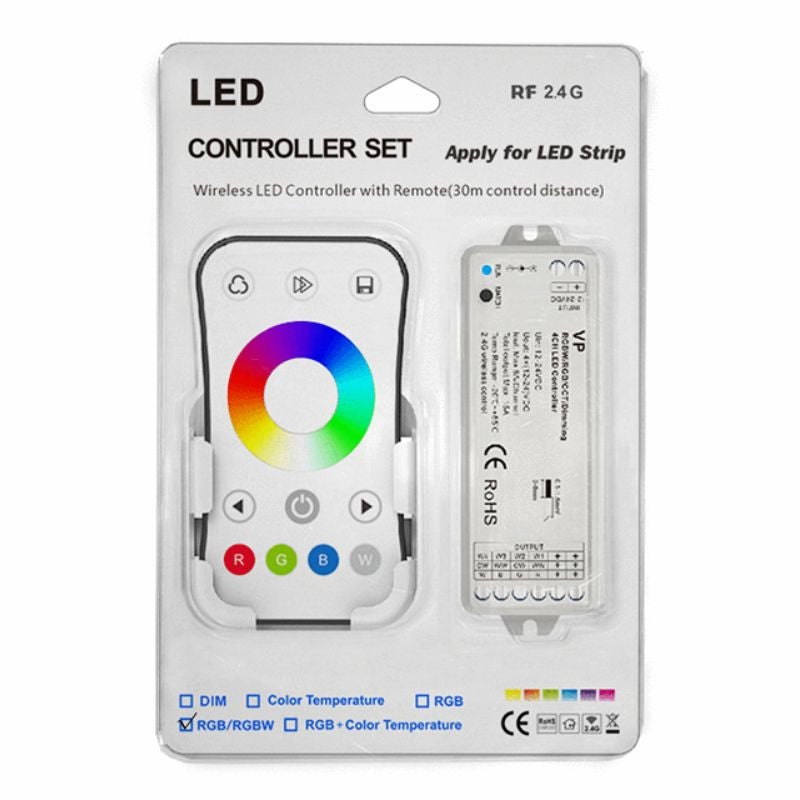 Kit Contrôleur LED RGBW RF 12-24V DC avec Télécommande - Blanc ...