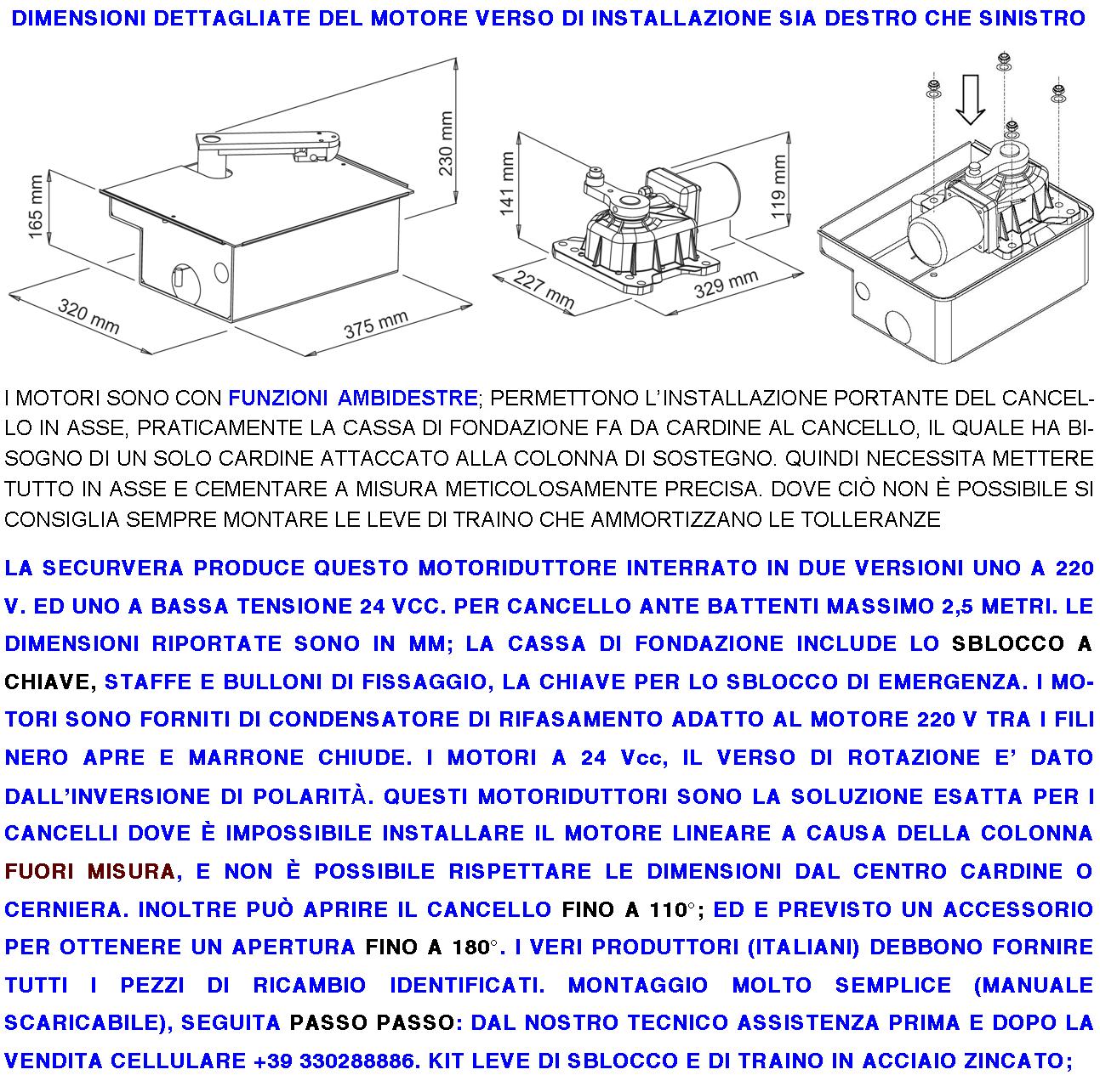 Cassa di Fondazione Portante Può Sostenere Anta Del Cancello Fino A 5 Quintali in Acciaio Zincato per Motore Under Interrati Ambidestro Staffe Fine Co - 2