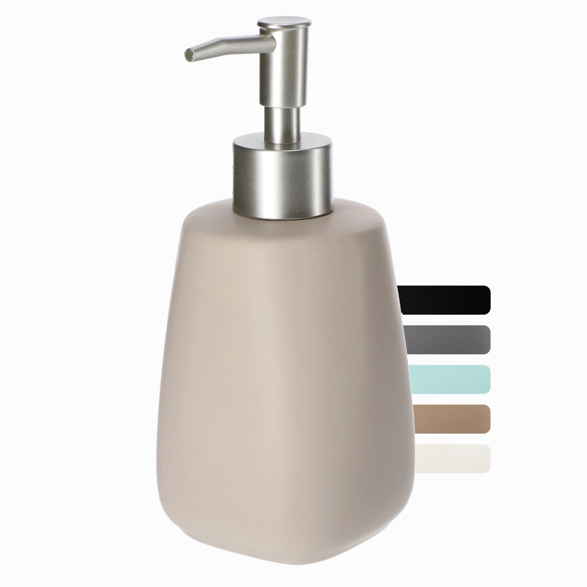 DOZOWNIK MYDŁA W PŁYNIE PŁYNU NA MYDŁO 400ml POJEMNIK CERAMICZNY BEŻOWY