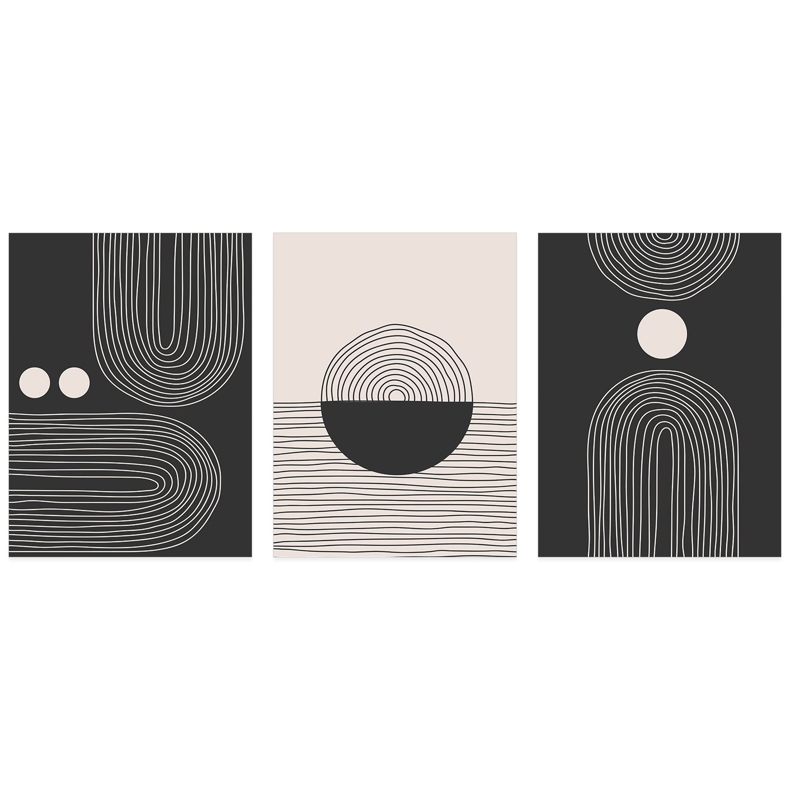 Lot de 3 Affiches / Posters Triptyque - Boho 3617689988603 - Bordure blanche - 3 Affiches - 21x29,7 cm (Cadres non fournis) - 2