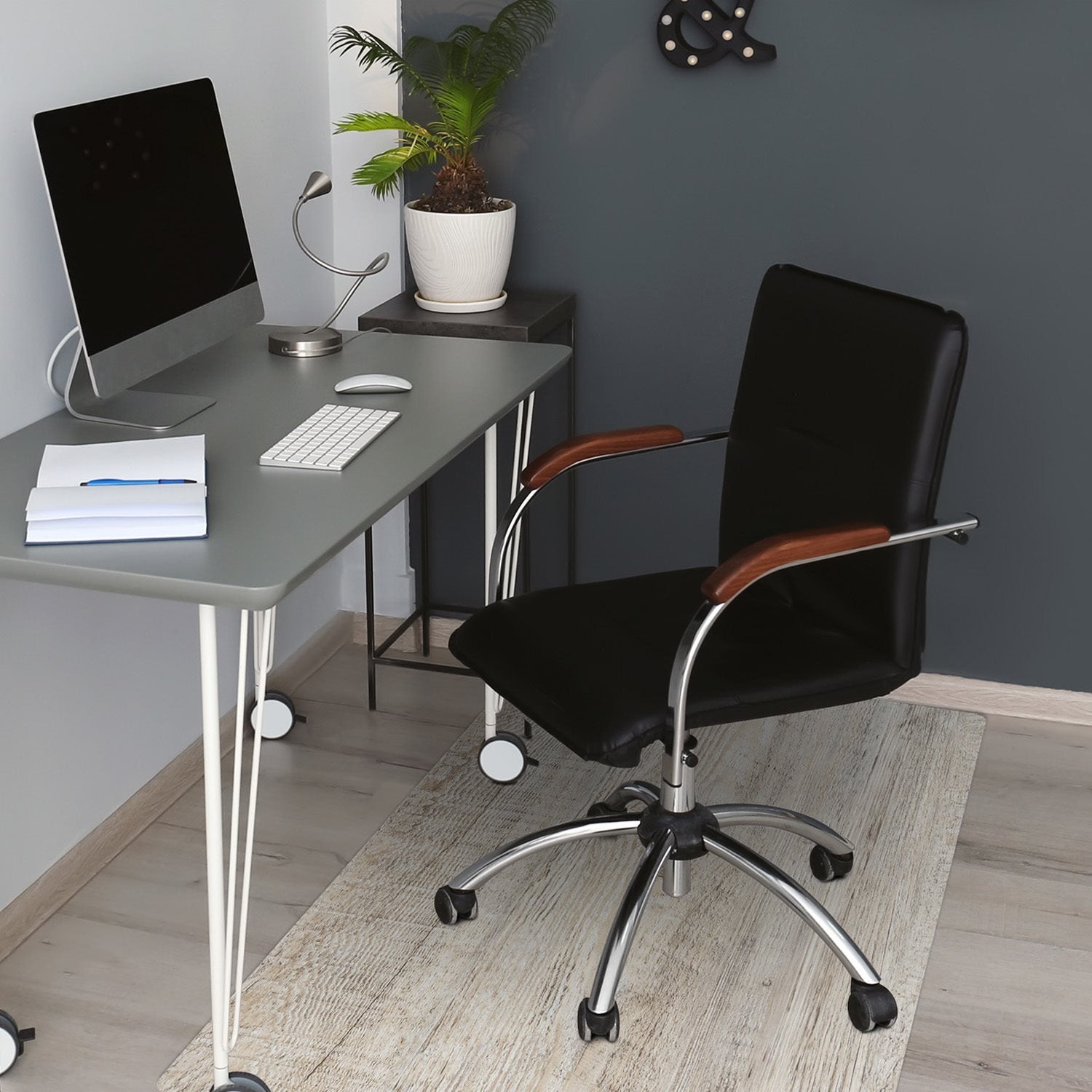 Tapis de chaise, tapis bureau Bois ancien, style rustique 100x70 cm – Tulup - 4