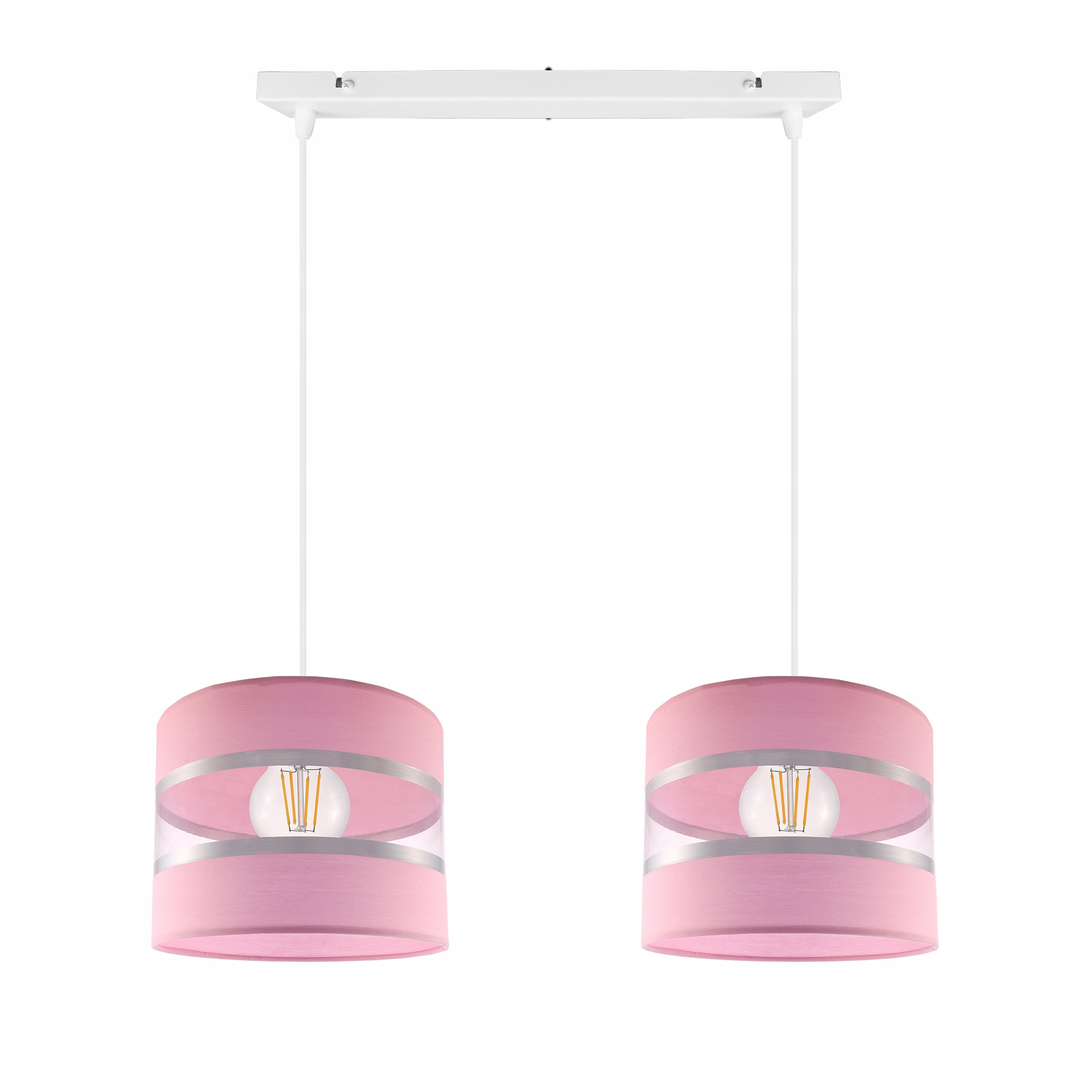Lampa sufitowa wisząca Lollipop dziecięcy 2xE27 abażur walec różowy Light Home LH