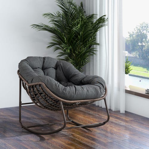 Sedia a Dondolo a Forma di Uovo per Adulti, in Rattan, per Sedia a Dondolo a Forma di Uovo per Adulti, in Rattan, per