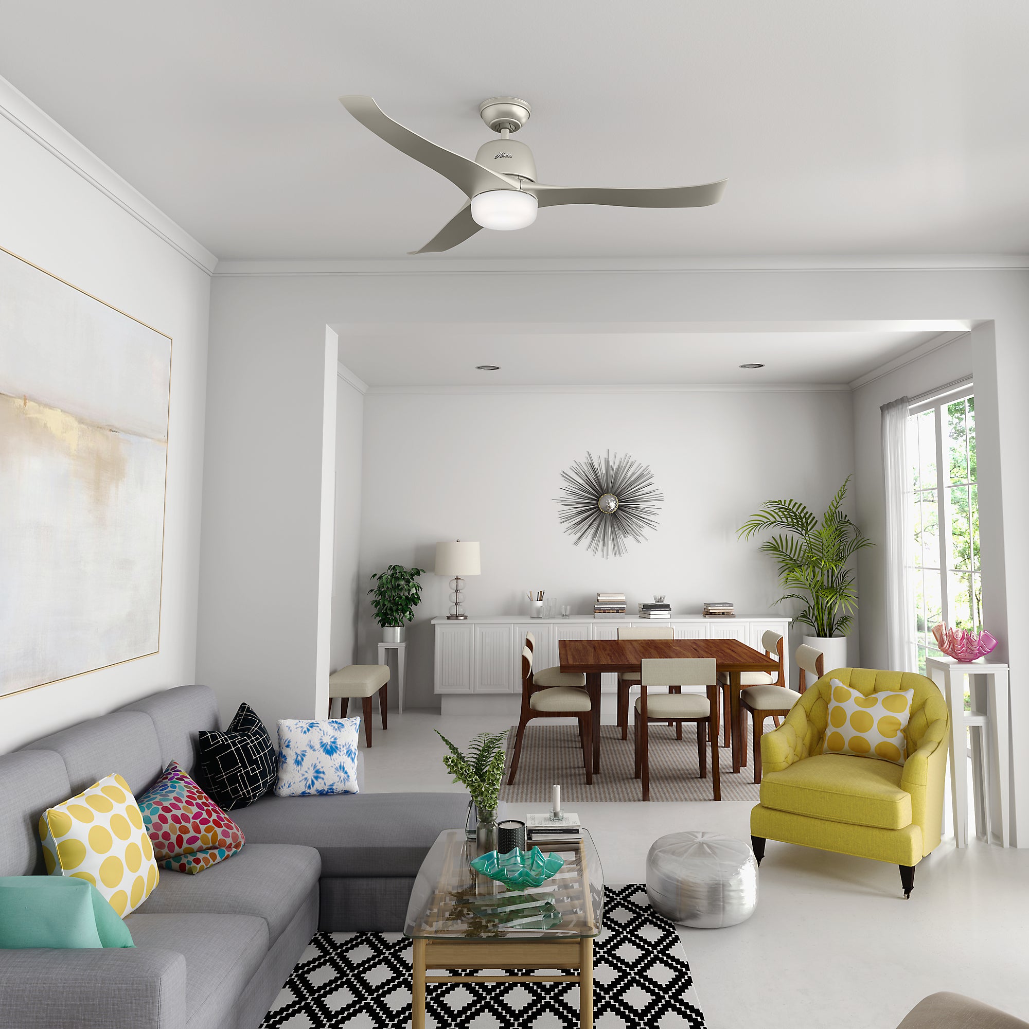 Ventilateur de plafond Harmony Nickel avec lumière - 5