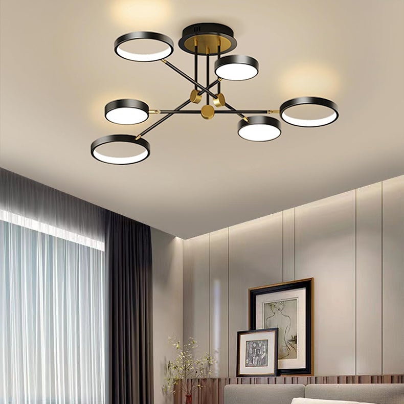 Lampada A Sospensione LED A Anello Oro Rosa: Dimmerabile Con Telecomando, 36W, Per Sala Da Pranzo - 5