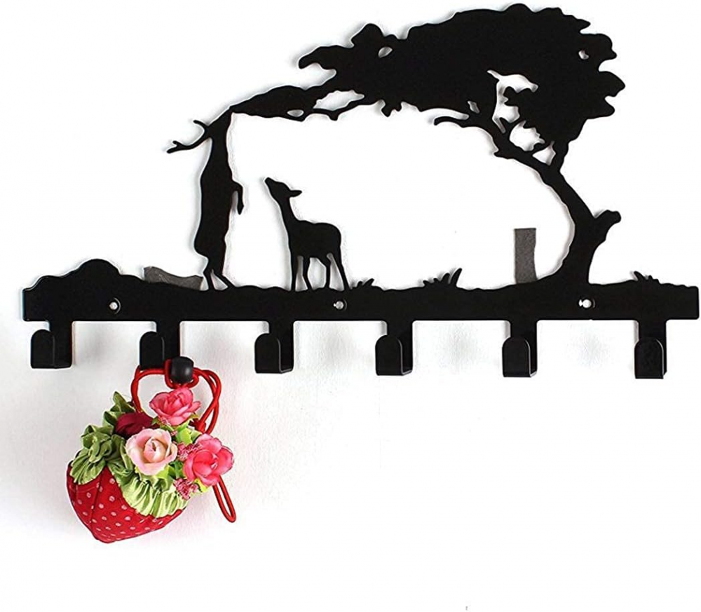 Żelazko Wieszaki na ubrania – Wytrzymały wieszak ścienny z 6 metalowymi haczykami – Wieszak ścienny/drzwiowy na torby na ubrania