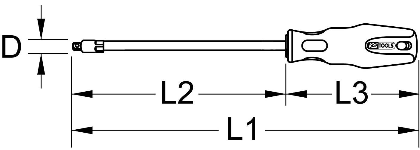 KS TOOLS Tournevis ERGOTORQUEplus® pour vis à carré intérieur, #2, - 3