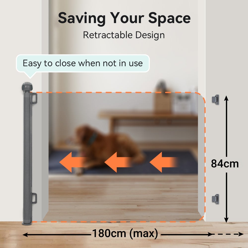 Cancelletto Retrattile Per Bambini E Cani - Estensibile Fino A 90cm - No Fori - Foto 6