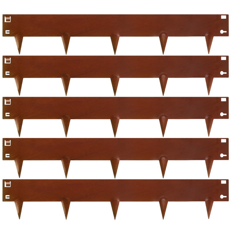 100x15cm 50m obrzeże ogrodowe z kolcami DIY obrzeże trawnikowe obrzeże trawnikowe obrzeże ścieżki z ocynkowanego metalu obrzeże rabat kwiatowych rdza
