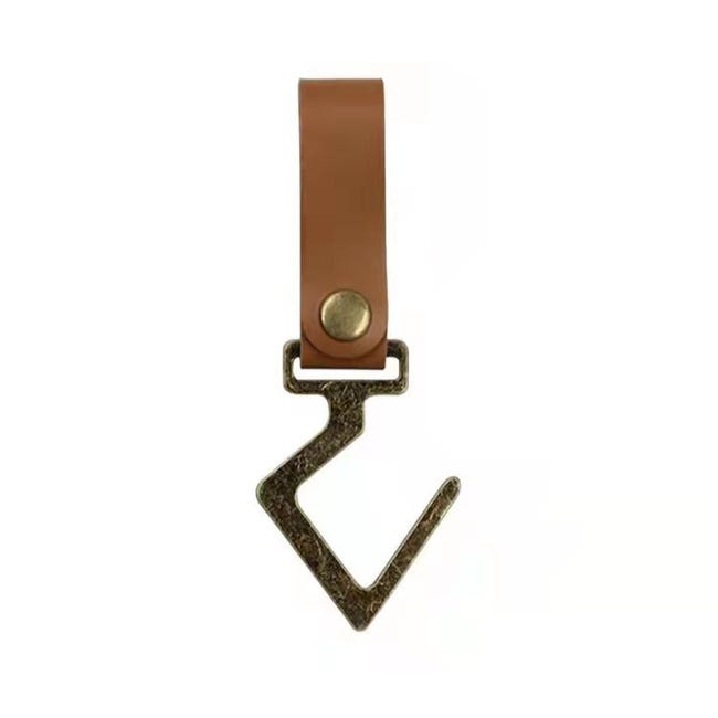20 Ganci A S Con Passante In Pelle PU – Multicolore (nero, Marrone, Grigio, Rosa) – Per Appendere Vestiti, Tazze, Lanterne – Ideali Per Campeggio E Casa