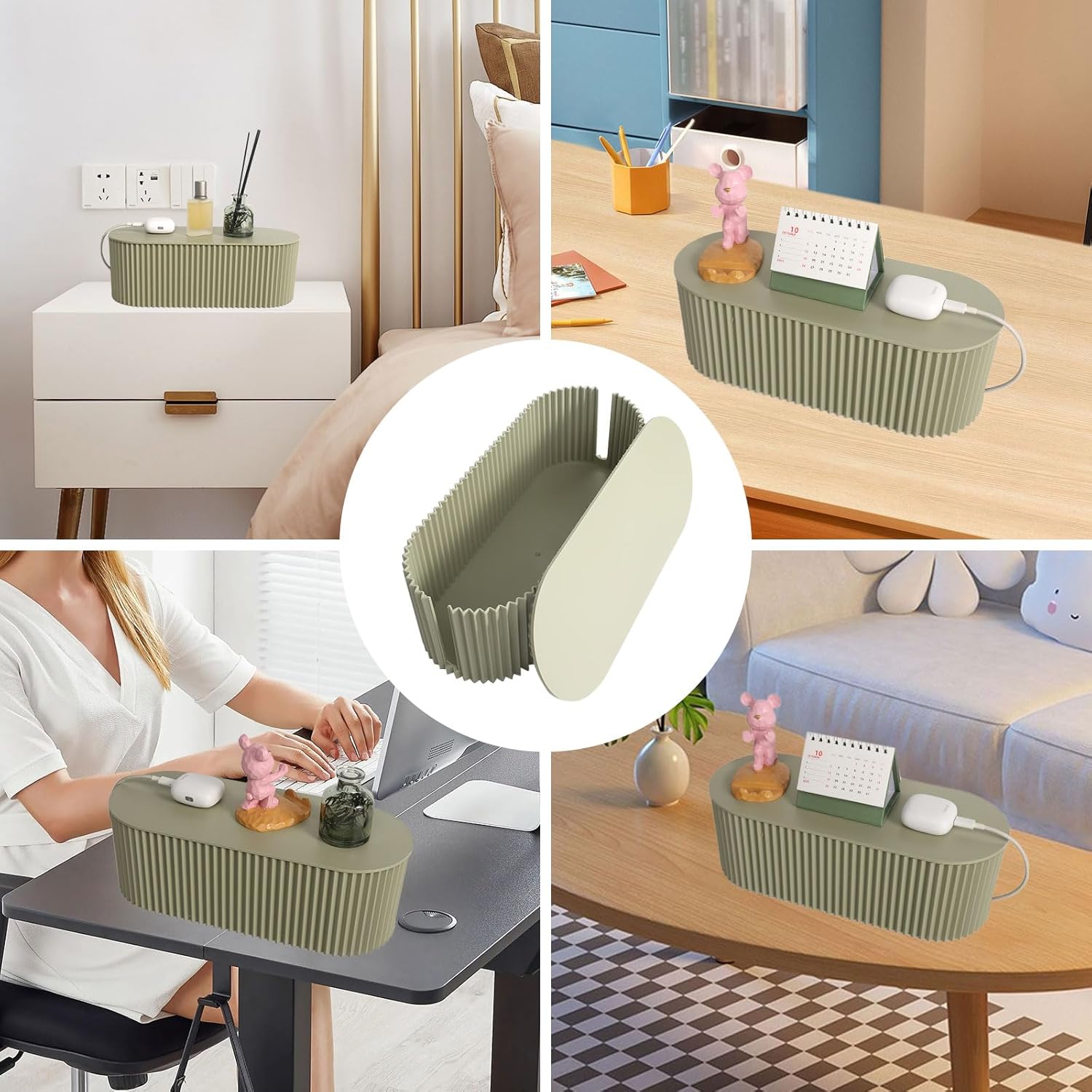 Boîte de Gestion des Câbles, Organisateur avec Couvercle – Cache-Câbles Élégant pour Multiprises et Rangement. - 5