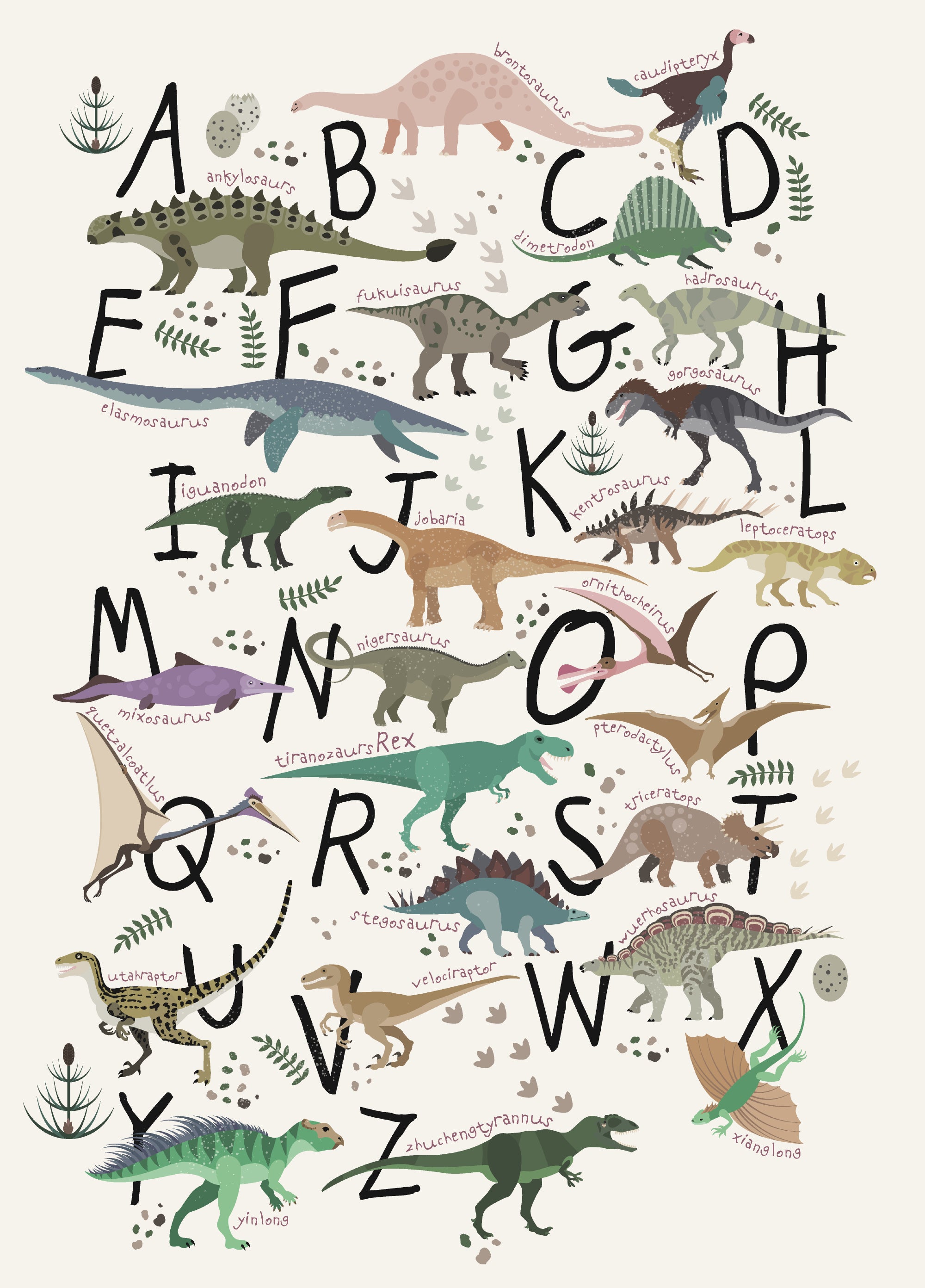 Dziecięcy dywan winylowy Abecedario Dinosaurios 100x150 cm - antypoślizgowy PVC, winylowy do pokoju dziecięcego, ognioodporny i zmywalny
