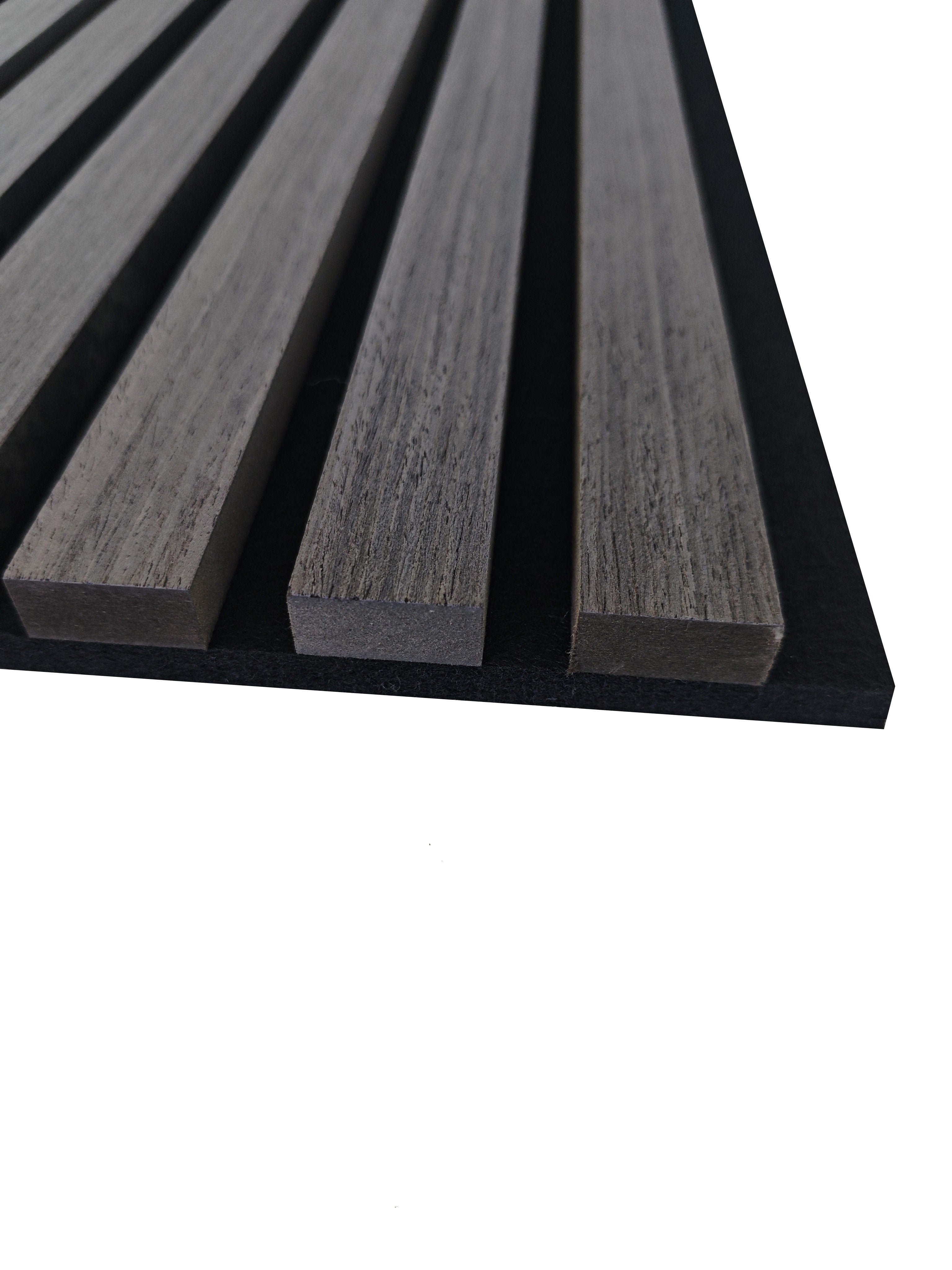 Lot de 2 Panneaux Muraux Décoratifs Acoustiques Bois MDF 240x60cm Chêne gris AntiBruit, Facile à Poser - 7