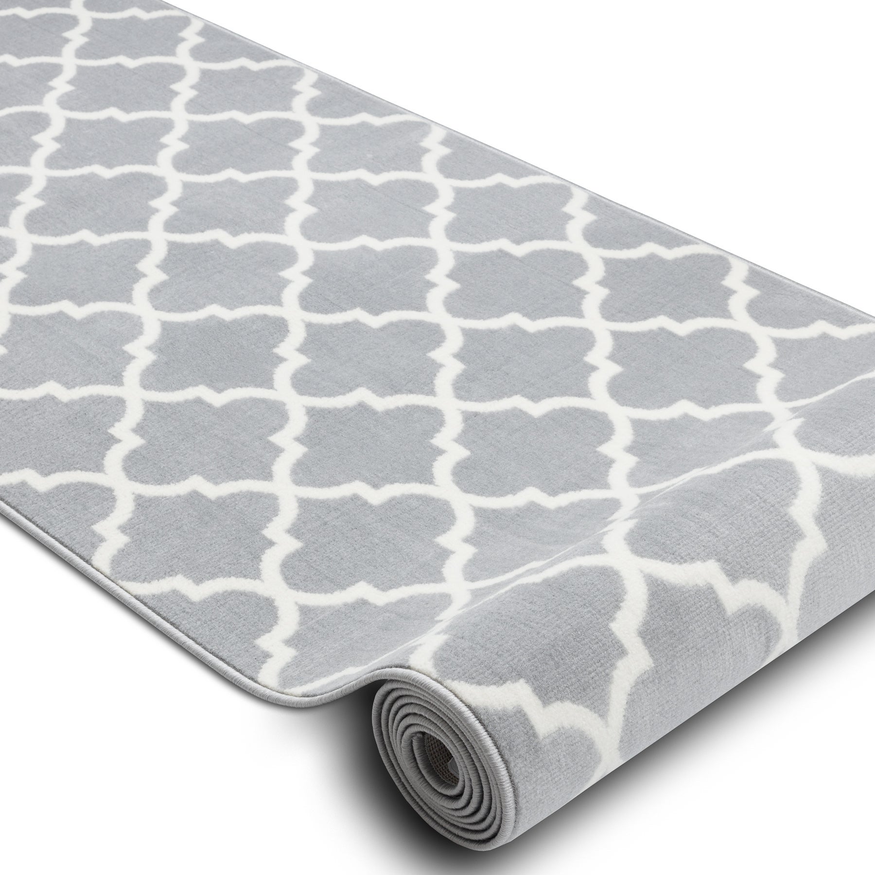 CHODNIK BCF MORAD Trelis koniczyna marokańska szary / krem 120 cm 120x920 cm - 2