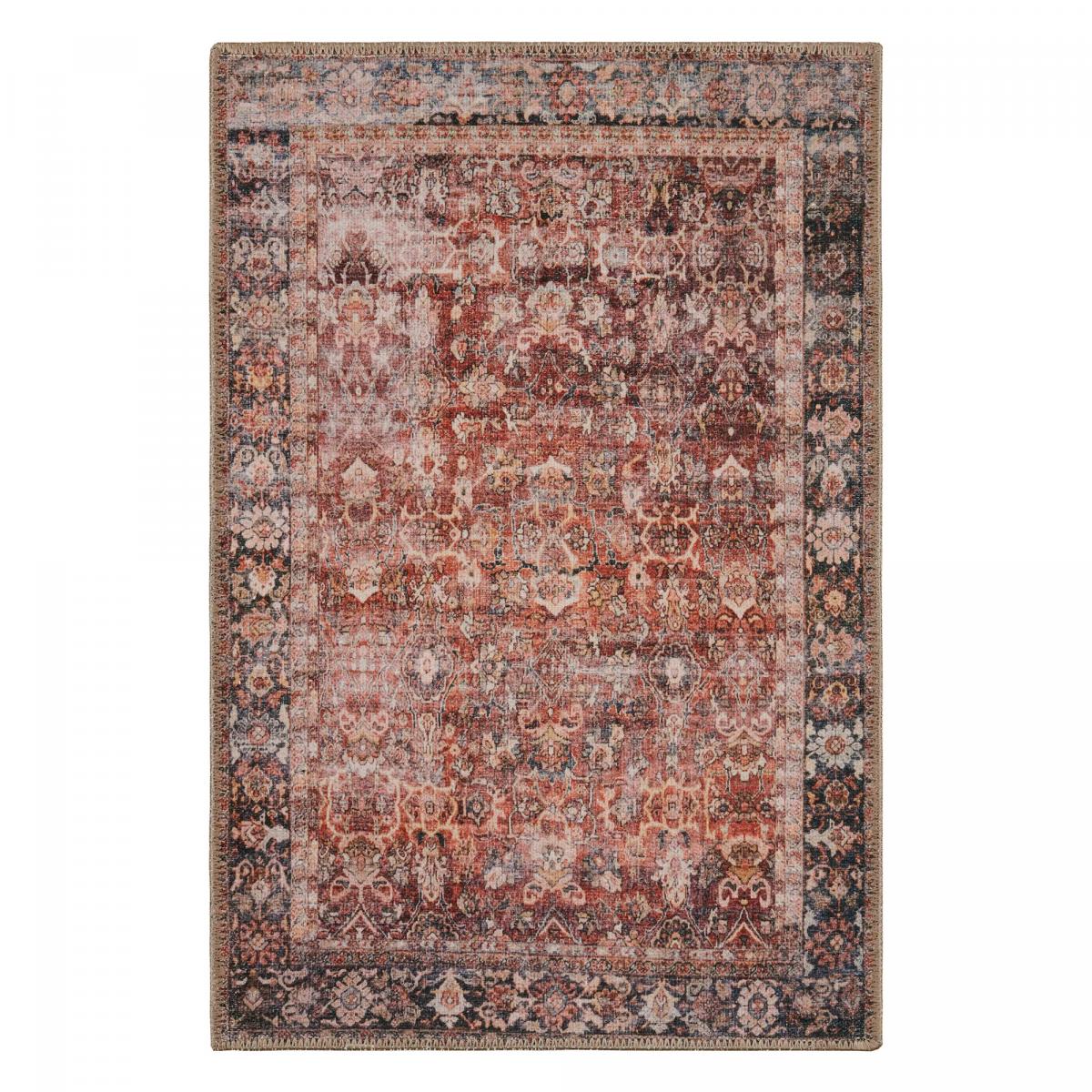 Tapis orient 80x150 rectangle rouge tissé motifs orientaux BISKO 2 Tapis orient 80x150 rectangle rouge tissé motifs orientaux BISKO 2