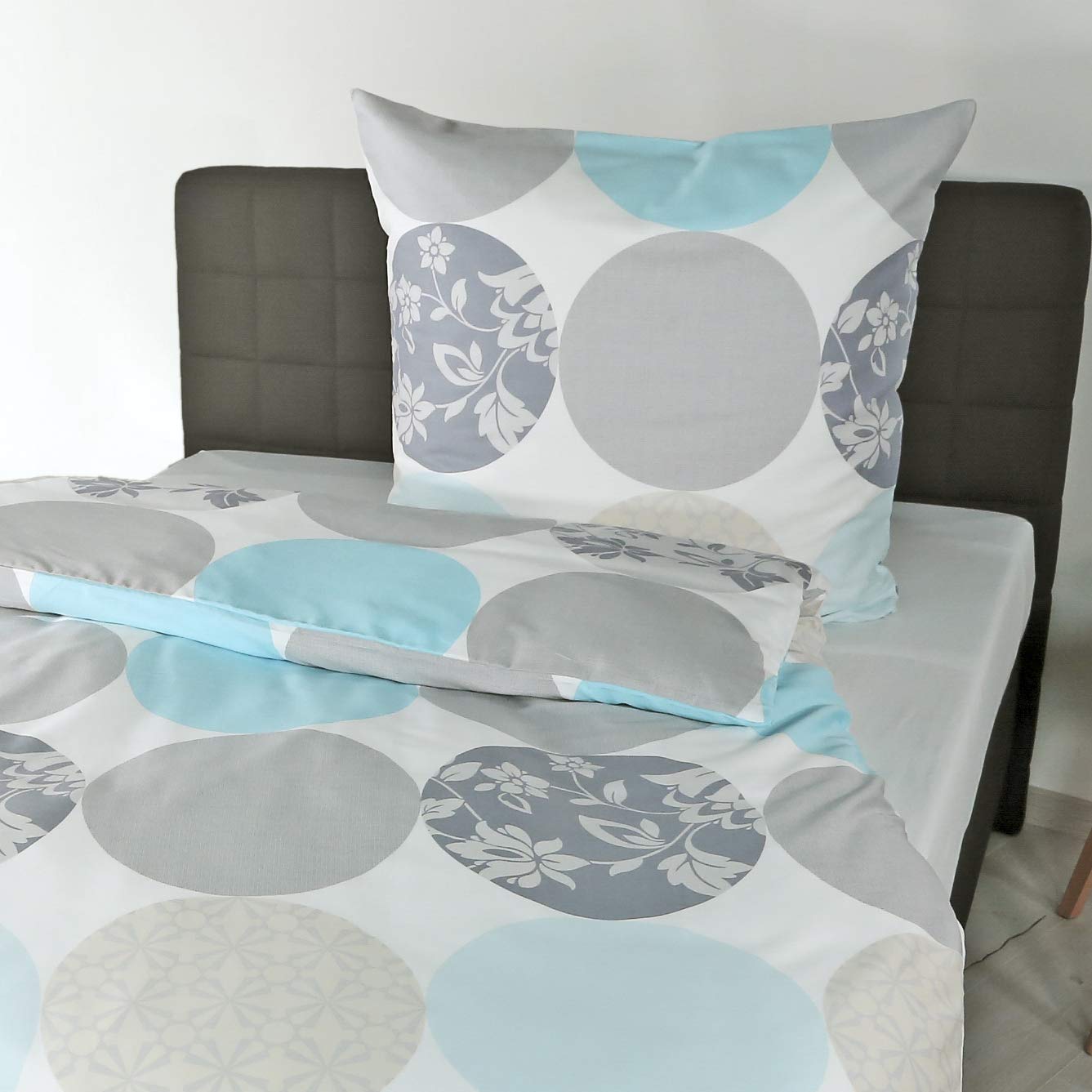 Bierbaum, set copripiumino singolo e federa in raso, multicolore (mehrfarbig), 135 cm x 200 cm