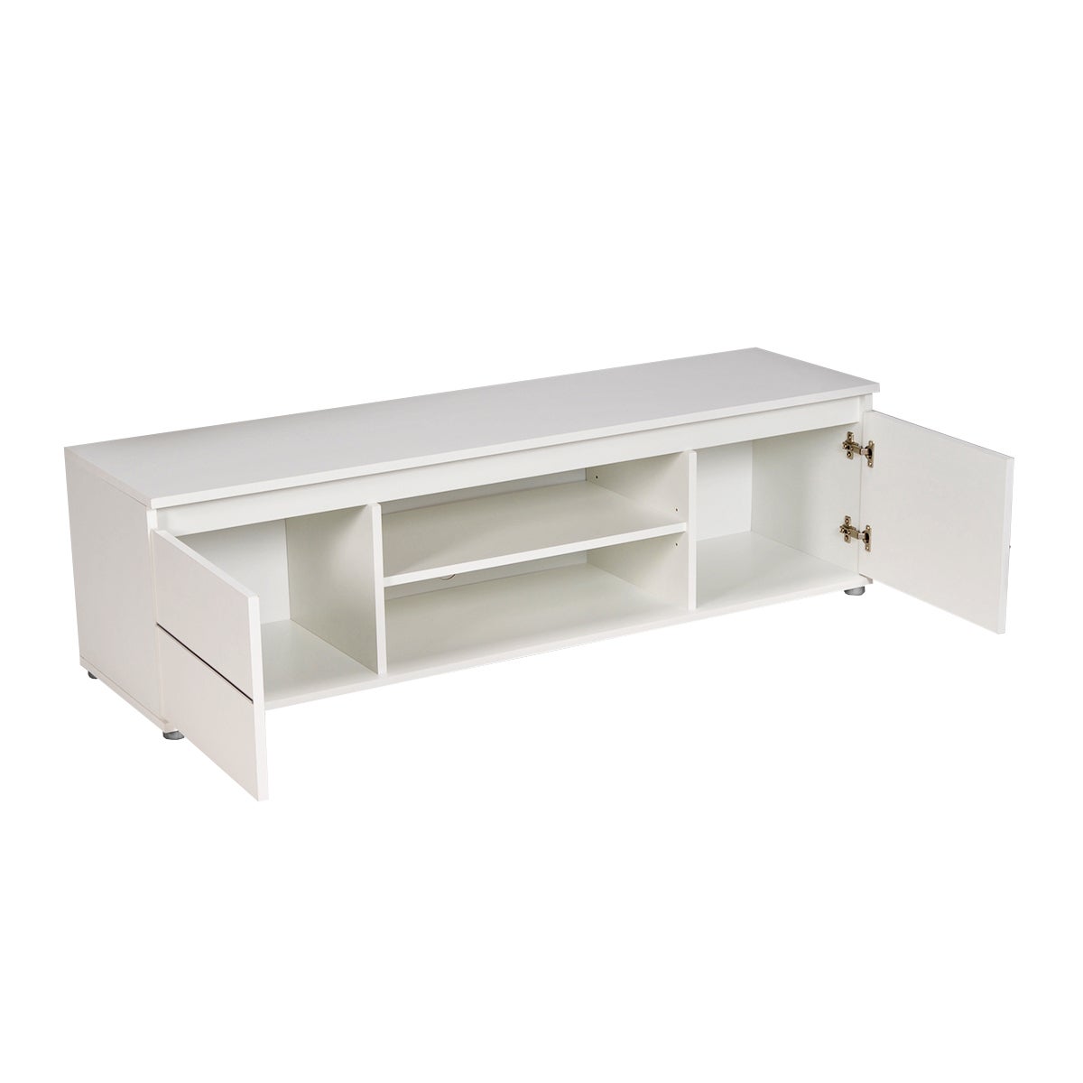 Meuble TV 140cm 2 portes 1 niche Como Blanc - 3