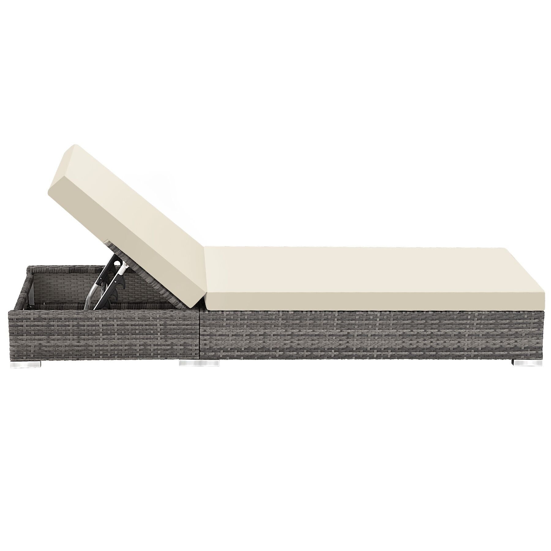 Lot de 2 bains de soleil en résine tressée et aluminium avec housse de protection TECTAKE - 6