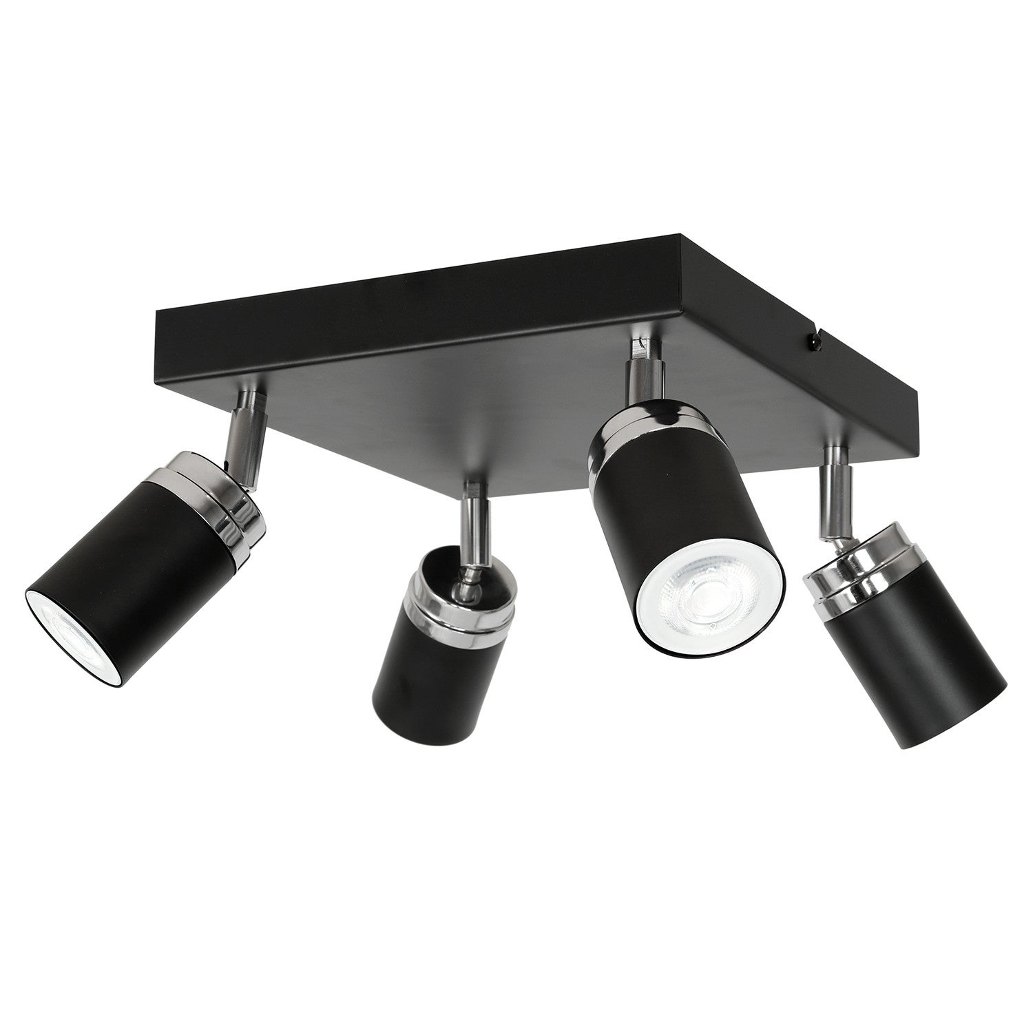 Lampa sufitowa wisząca Reno czarny mat-chromowana 4xGU10x15W wym: 17 x 25 x 25 cm metal Luminex